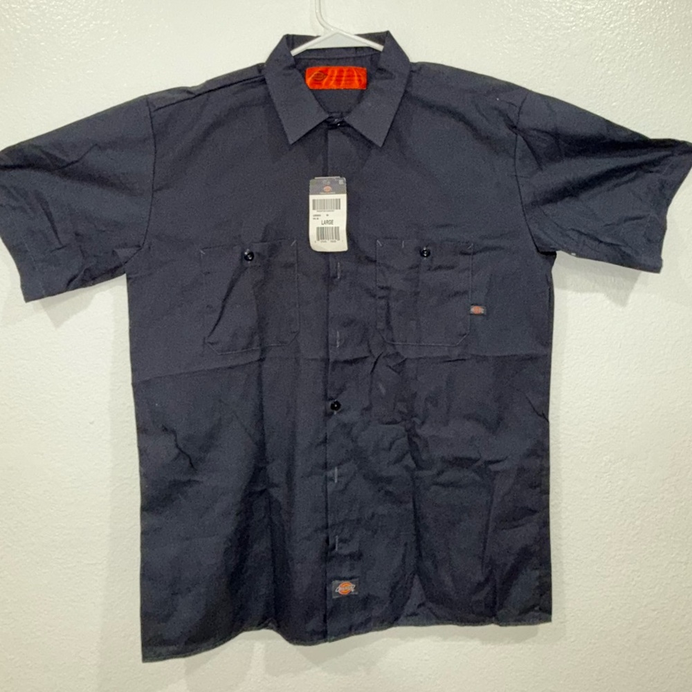Dickies Men's Navy blue Short Sleeve Shirt Large